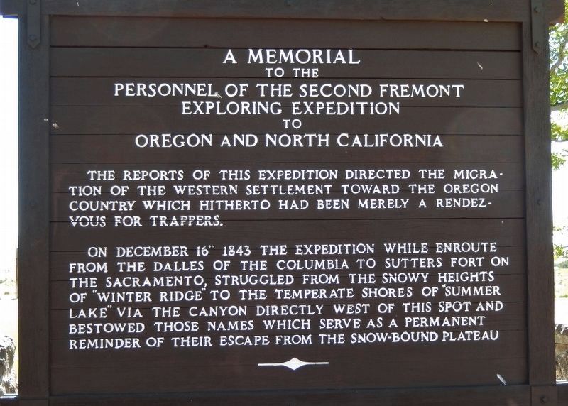Fremont Memorial Marker (<i>side 1</i>) image. Click for full size.