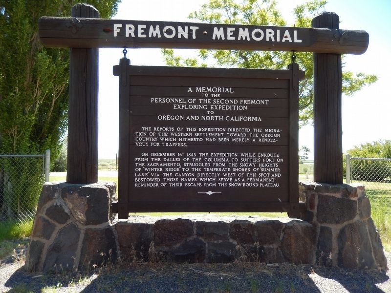 Fremont Memorial Marker (<i>side 1; wide view</i>) image. Click for full size.