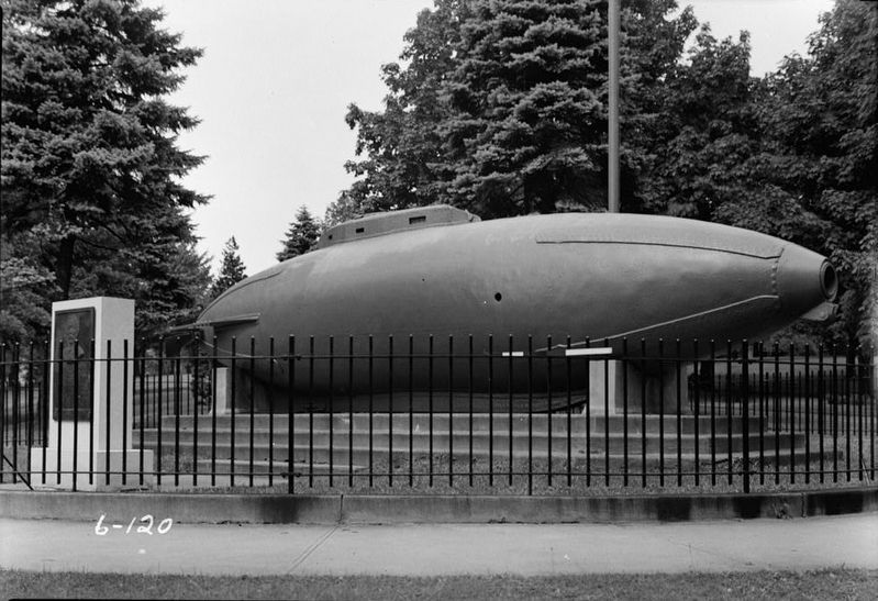 <i>The Holland Submarine, Paterson, Passaic County, NJ</i>. Click for full size. <i>The Holland Submarine, Paterson, Passaic County, NJ</i> image. Click for full size.