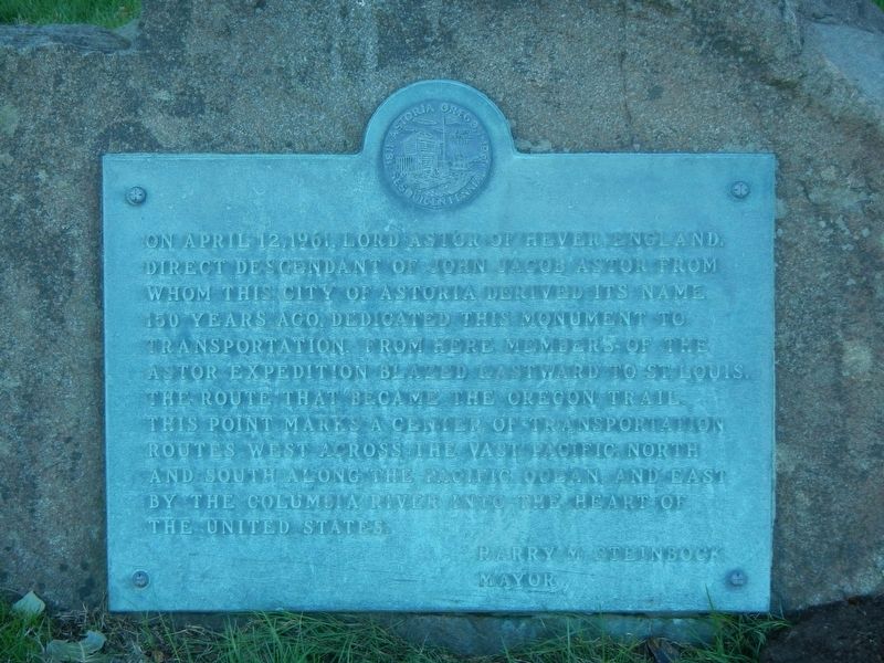Astoria Sesquicentennial Marker. Click for full size. Astoria Sesquicentennial Marker image. Click for full size.