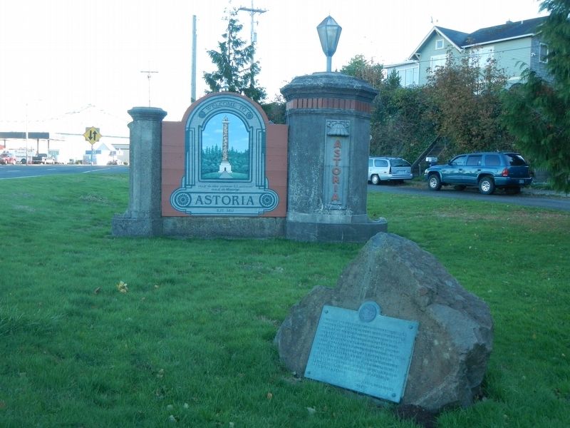 Astoria Sesquicentennial Marker. Click for full size. Astoria Sesquicentennial Marker image. Click for full size.