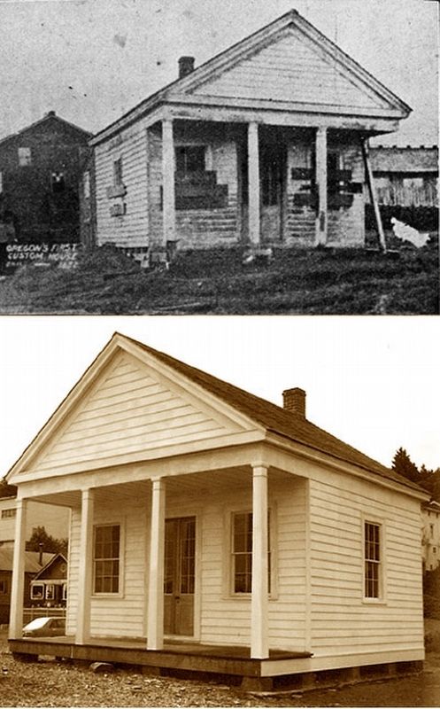 The Original Custom House and Reconstruction image. Click for full size.