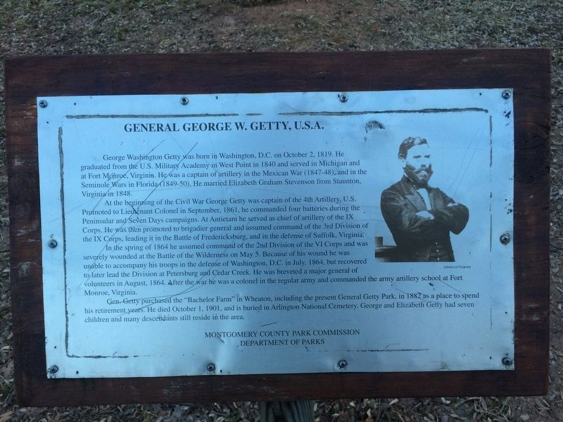 General George W. Getty, U.S.A. Marker. Click for full size. General George W. Getty, U.S.A. Marker image. Click for full size.