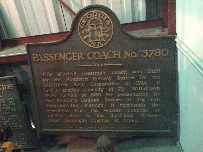 Passenger Coach No. 3780 Marker image. Click for full size.