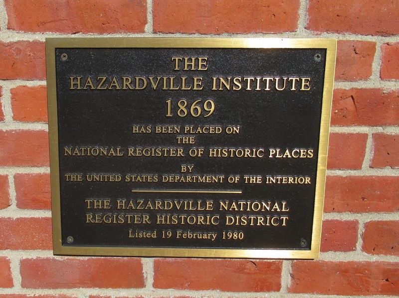 The Hazardville Institute Marker image. Click for more information.