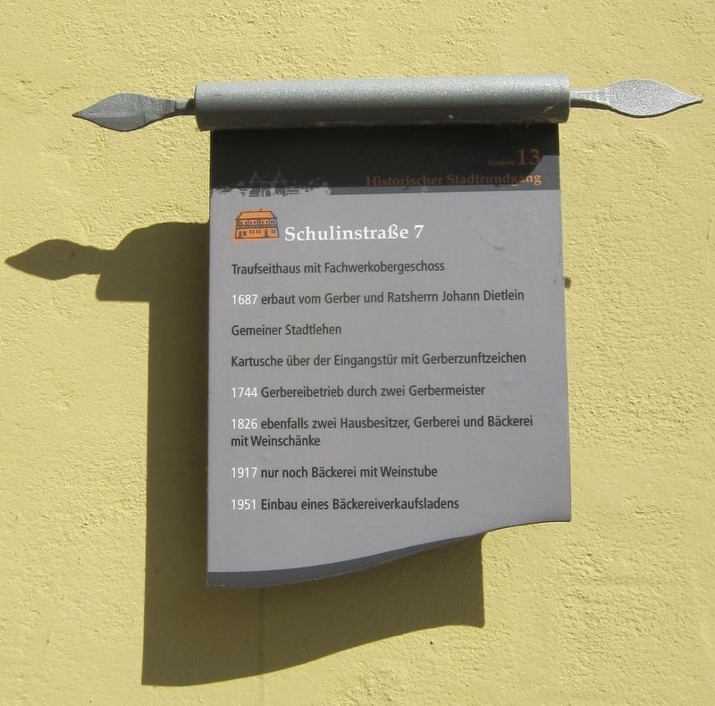 Schulinstrasse 7 Marker. Click for full size. Schulinstrasse 7 Marker image. Click for full size.
