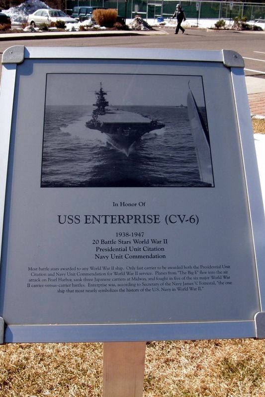 In Honor Of USS Enterprise (CV-6) Marker image. Click for full size.