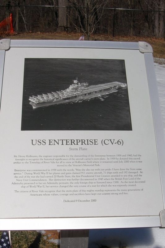 USS Enterprise (CV-6) Stern Plate Marker image. Click for full size.