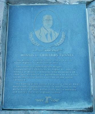 Dennis L. Edwards Tunnel Marker image. Click for full size.