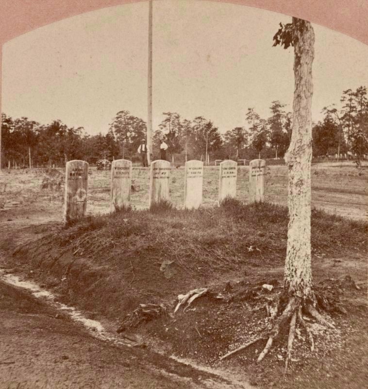 <i>Graves of the six men hung at Andersonville, Ga., July 11th, 1864</i>. Click for full size. <i>Graves of the six men hung at Andersonville, Ga., July 11th, 1864</i> image. Click for full size.