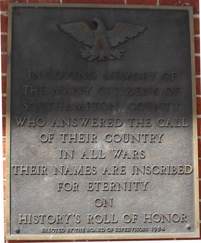 Southampton County Veterans Memorial. Click for full size. Southampton County Veterans Memorial image. Click for full size.