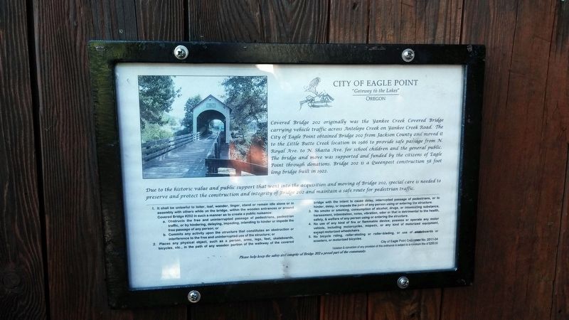 Antelope Creek Bridge Marker image. Click for full size.