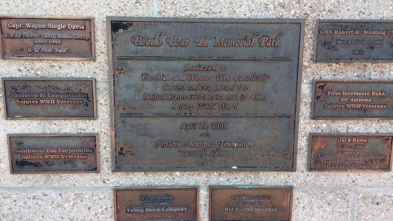 World War II Memorial Park Marker image. Click for full size.