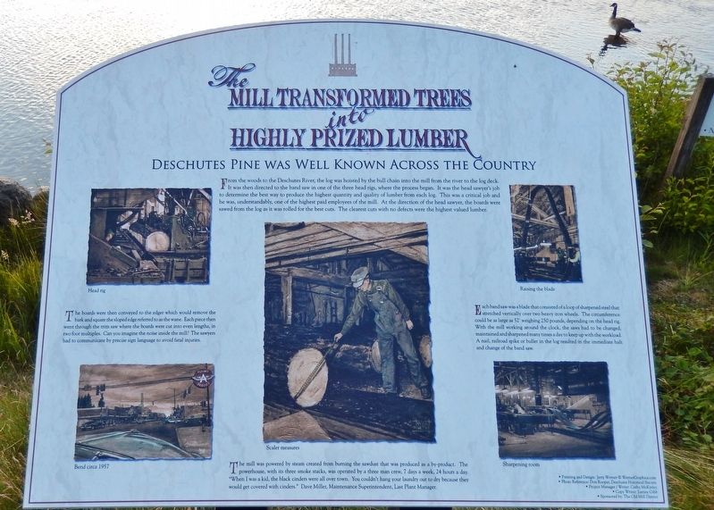 The Mill Transformed Trees into Highly Prized Lumber Marker image. Click for full size.