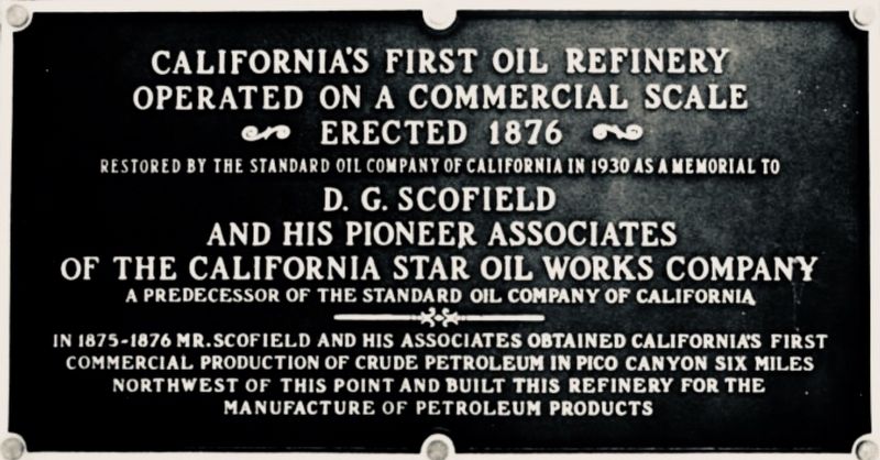 1930 Marker at the refinery. image. Click for full size.