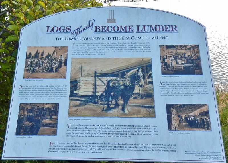 Logs Finally Become Lumber Marker image. Click for full size.