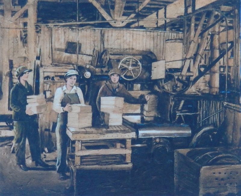 Marker detail: Box factory girls circa 1919 image. Click for full size.
