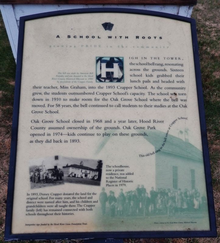 A School with Roots Marker. Click for full size. A School with Roots Marker image. Click for full size.