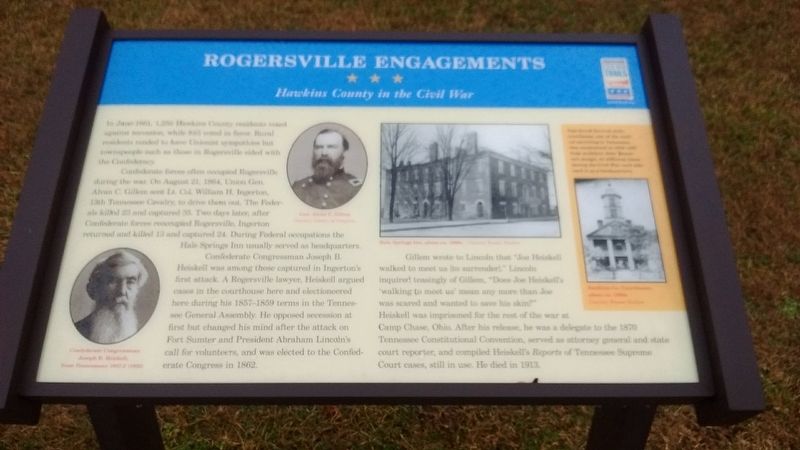 Rogersville Engagements Marker image. Click for full size.