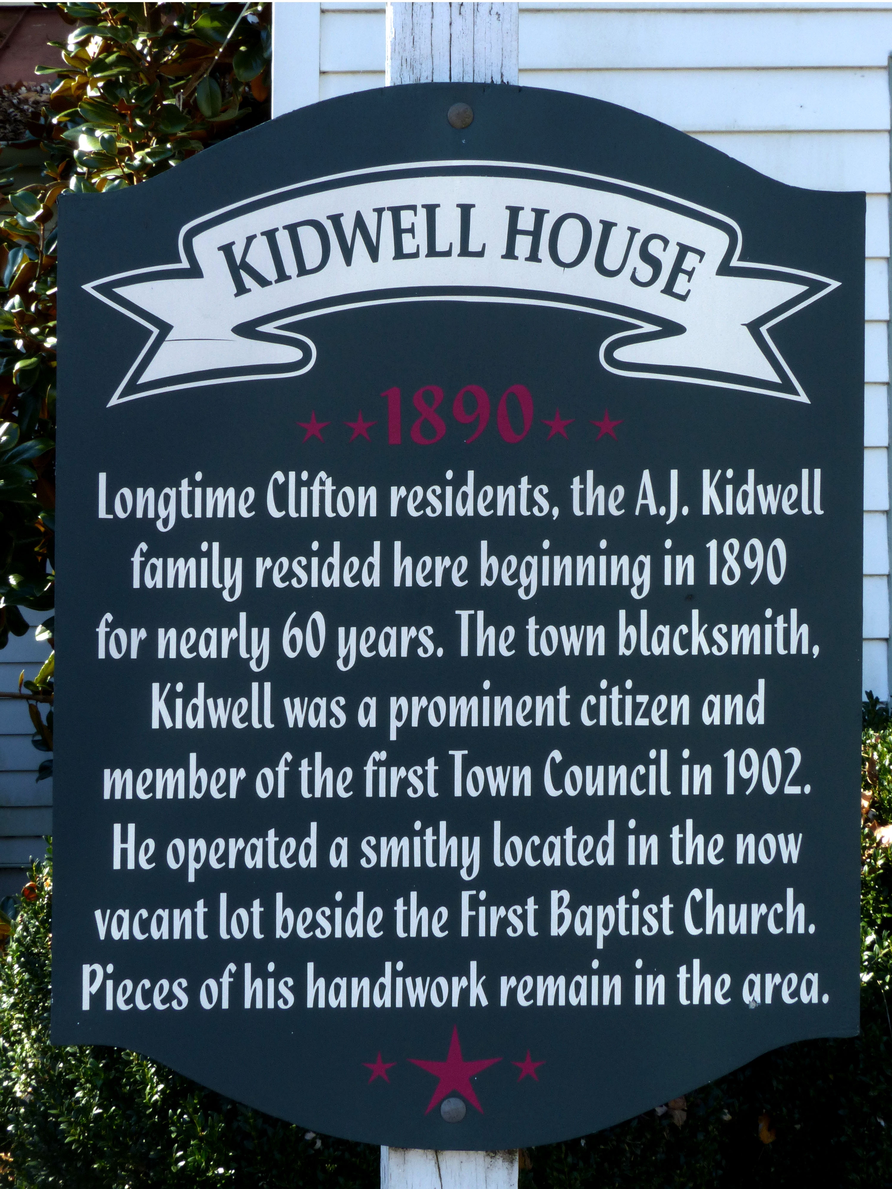 Kidwell House Marker