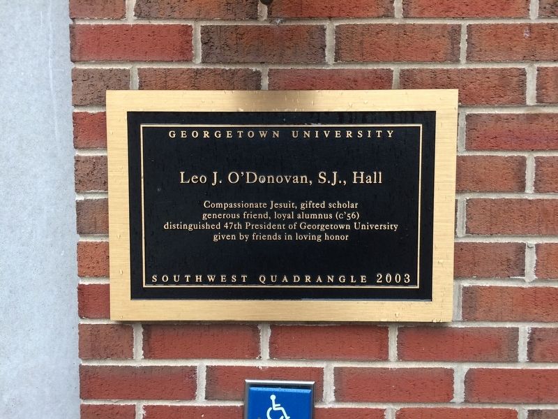 Leo J. O'Donovan, S.J., Hall Marker. Click for full size. Leo J. O'Donovan, S.J., Hall Marker image. Click for full size.