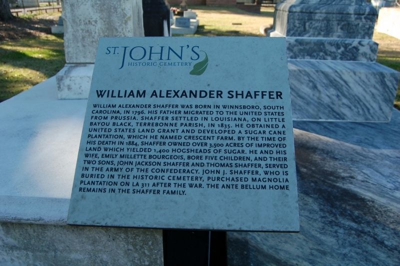 William Alexander Shaffer Marker. Click for full size. William Alexander Shaffer Marker image. Click for full size.
