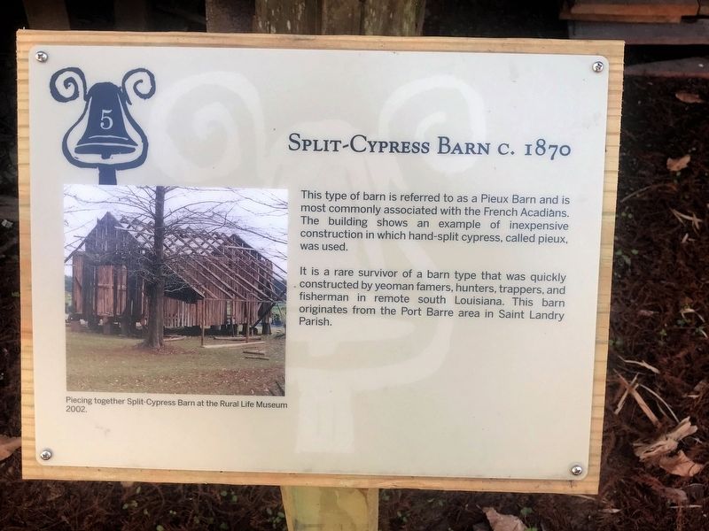 Split-Cypress Barn Marker image. Click for full size.