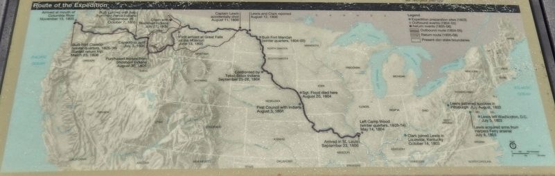 Marker detail: Lewis and Clark Expedition Map image. Click for full size.