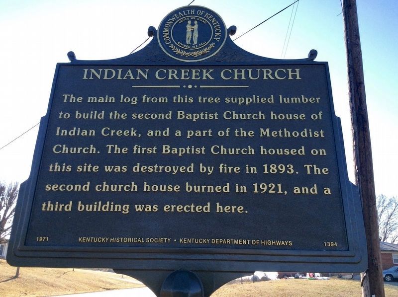 Famous Tree / Indian Creek Church Marker (updated) image. Click for full size.