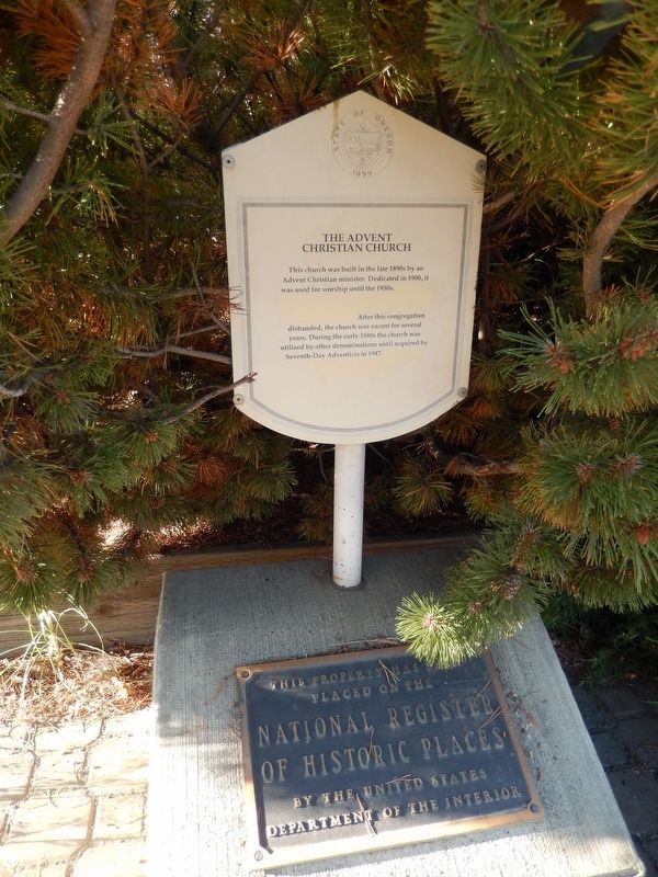 The Advent Christian Church Marker (<i>tall view</i>). Click for full size. The Advent Christian Church Marker (<i>tall view</i>) image. Click for full size.