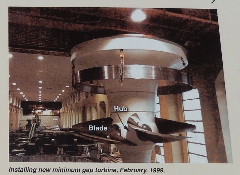 Marker detail: Installing new minimum gap turbine, February, 1999 image. Click for full size.
