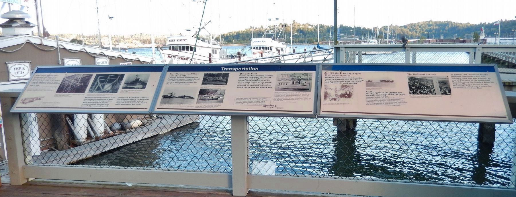Transportation Marker (<i>wide view; this panel on left; adjacent panels to the right</i>). Click for full size. Transportation Marker (<i>wide view; this panel on left; adjacent panels to the right</i>) image. Click for full size.