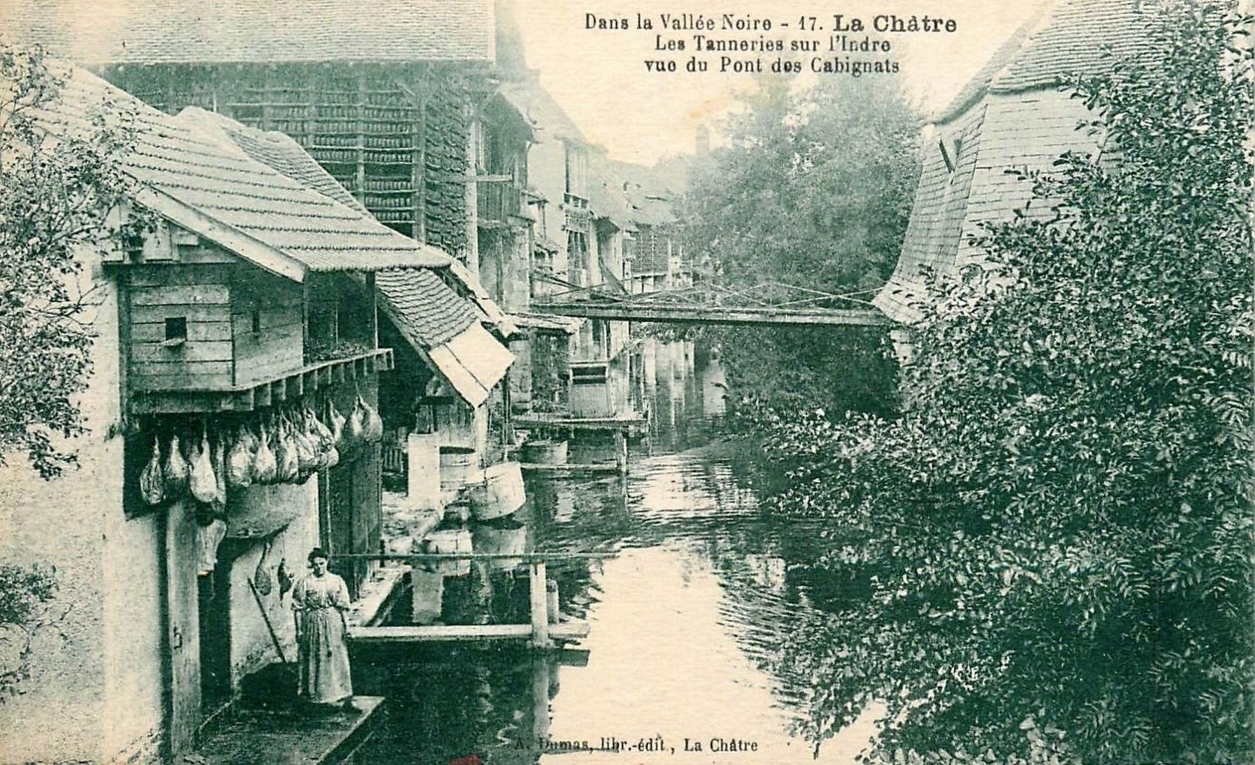 <i>La Chtre - Les Tanneries Sur L'Indre - vue du Pont des Cabignats</i> image. Click for full size.