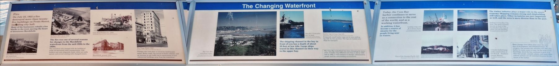 The Changing Waterfront Marker (<i>wide view of all three panels</i>). Click for full size. The Changing Waterfront Marker (<i>wide view of all three panels</i>) image. Click for full size.