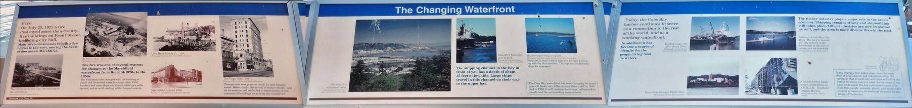 The Changing Waterfront Marker (<i>wide view of all three panels</i>). Click for full size. The Changing Waterfront Marker (<i>wide view of all three panels</i>) image. Click for full size.