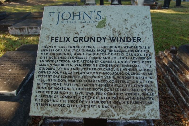 Felix Grundy Winder Marker image. Click for full size.