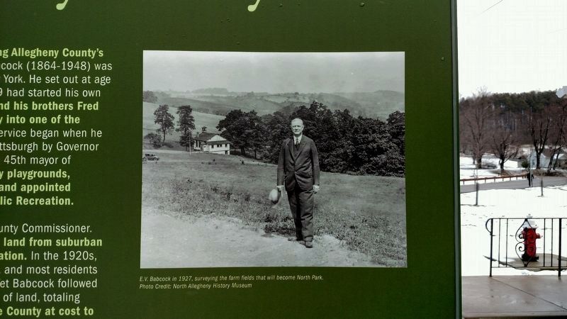 E.V. Babcock-The Father of Allegheny County Parks Marker image. Click for full size.