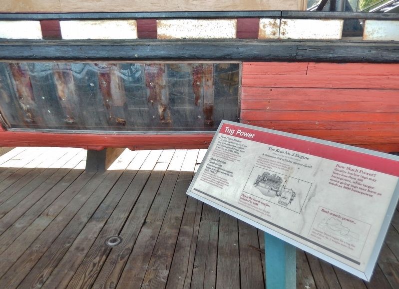 Tug Power Marker (<i>wide view; engine visible through window in hull</i>). Click for full size. Tug Power Marker (<i>wide view; engine visible through window in hull</i>) image. Click for full size.