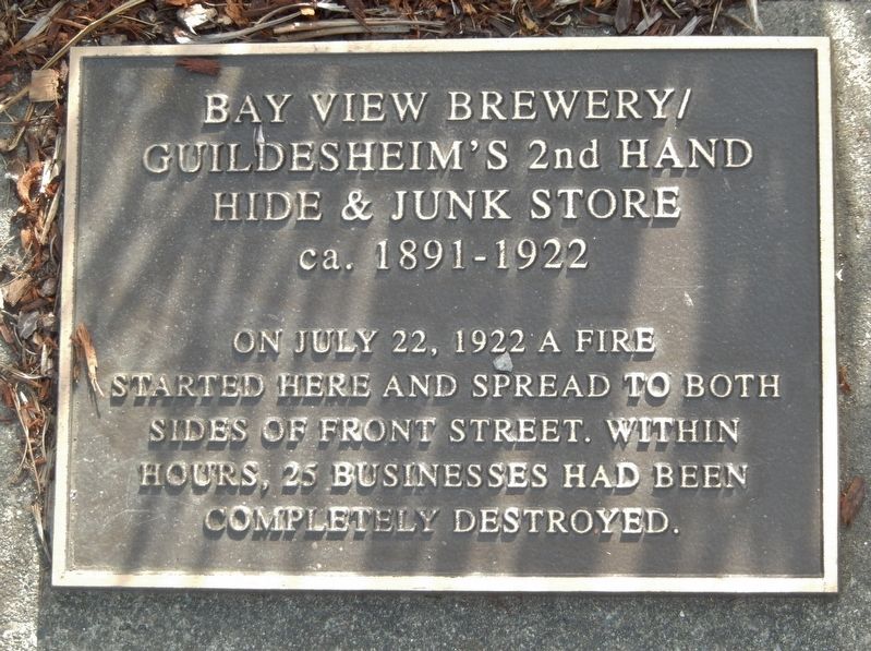 Bay View Brewery / Guildesheim's 2nd Hand Hide & Junk Store Marker image. Click for full size.
