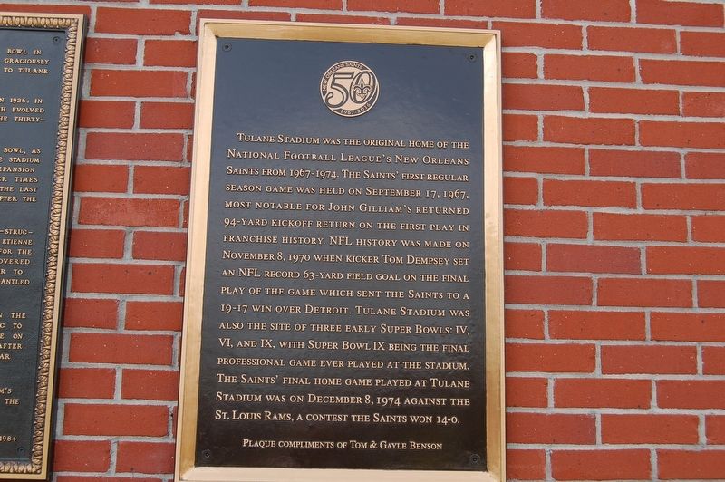 Tulane Stadium Marker image. Click for full size.