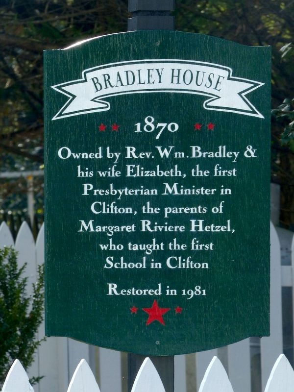 Bradley House Marker image. Click for full size.