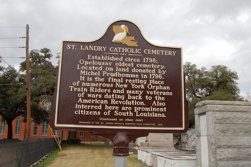 St. Landry Catholic Cemetery Marker. Click for full size. St. Landry Catholic Cemetery Marker image. Click for full size.