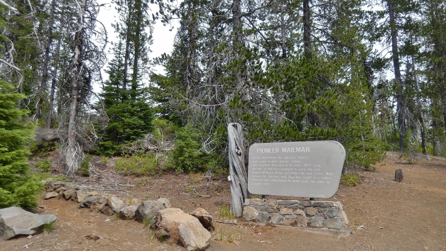 Pioneer Mailman Marker (<i>wide view</i>) image. Click for full size.