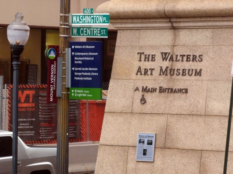 Walters Art Museum Marker. Click for full size. Walters Art Museum Marker image. Click for full size.