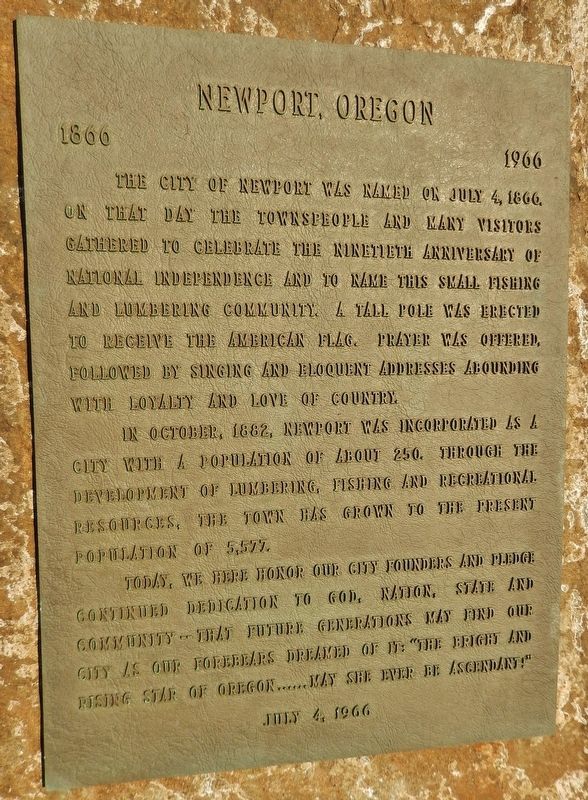 Newport, Oregon Marker. Click for full size. Newport, Oregon Marker image. Click for full size.