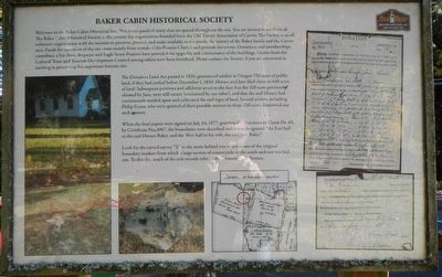 Baker Cabin Historical Society Marker. Click for full size. Baker Cabin Historical Society Marker image. Click for full size.