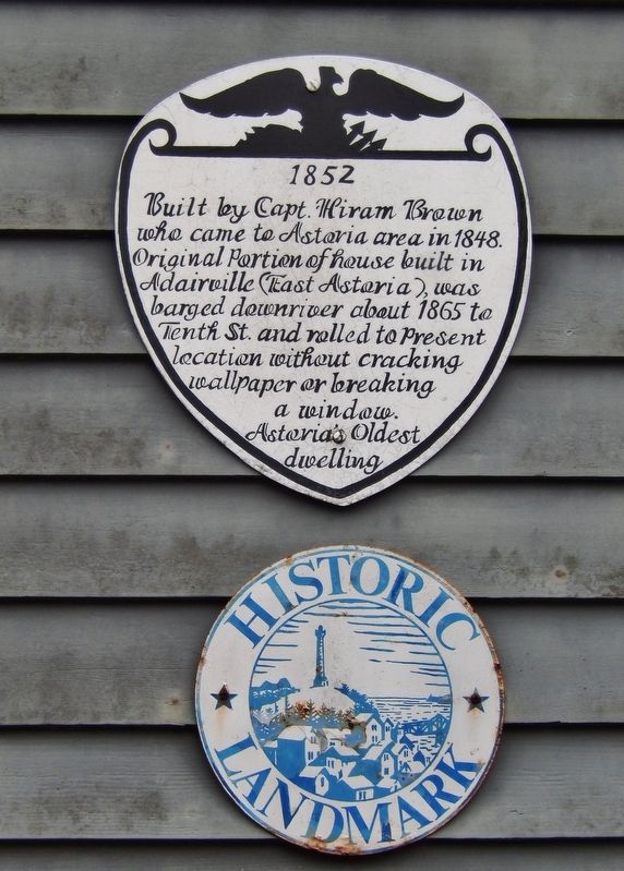 Built by Capt. Hiram Brown Marker. Click for full size. Built by Capt. Hiram Brown Marker image. Click for full size.