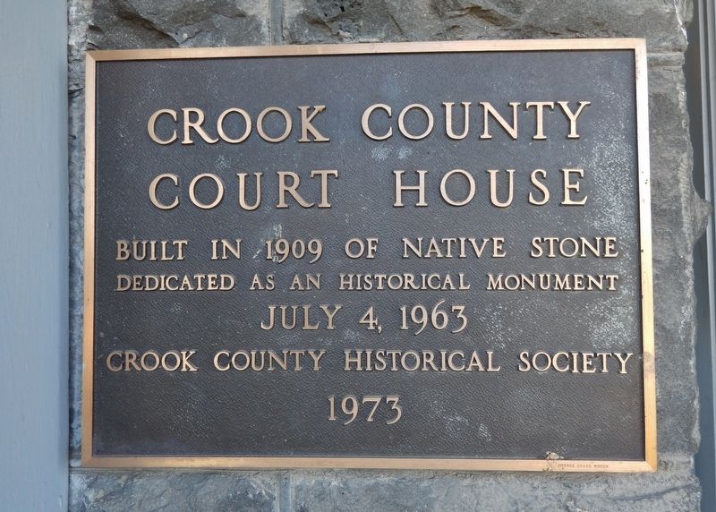 Crook County Courthouse Marker image. Click for full size.