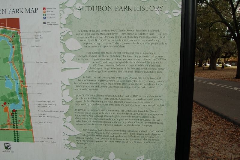 Audubon Park History Marker image. Click for full size.