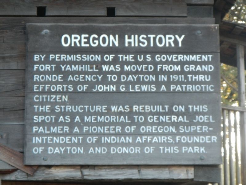 Yamhill Blockhouse Marker, panel 2 image. Click for full size.